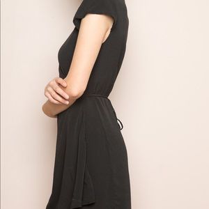 Brandy Melville Black Wrap Tie Dress